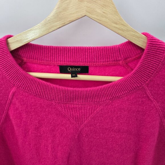 Quince Hot Pink Raspberry Mongolian Shrunken Cashmere Sweater Size XL - Picture 8 of 12